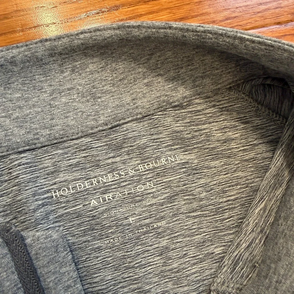 Holderness & Bourne Airation 1/4 Zip Pullover Mens Large Gray Golf The Darrow